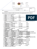 Pretest 4TH Quarter Pe11