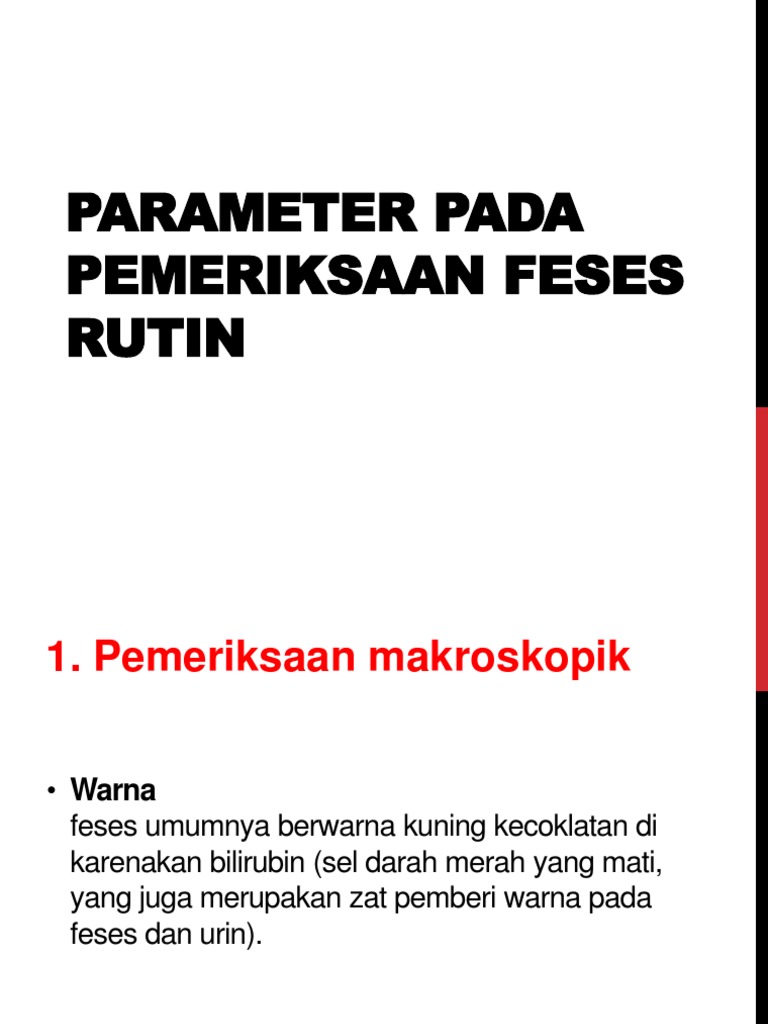 Pemeriksaan Eritrosit dan Serat Feses | PDF