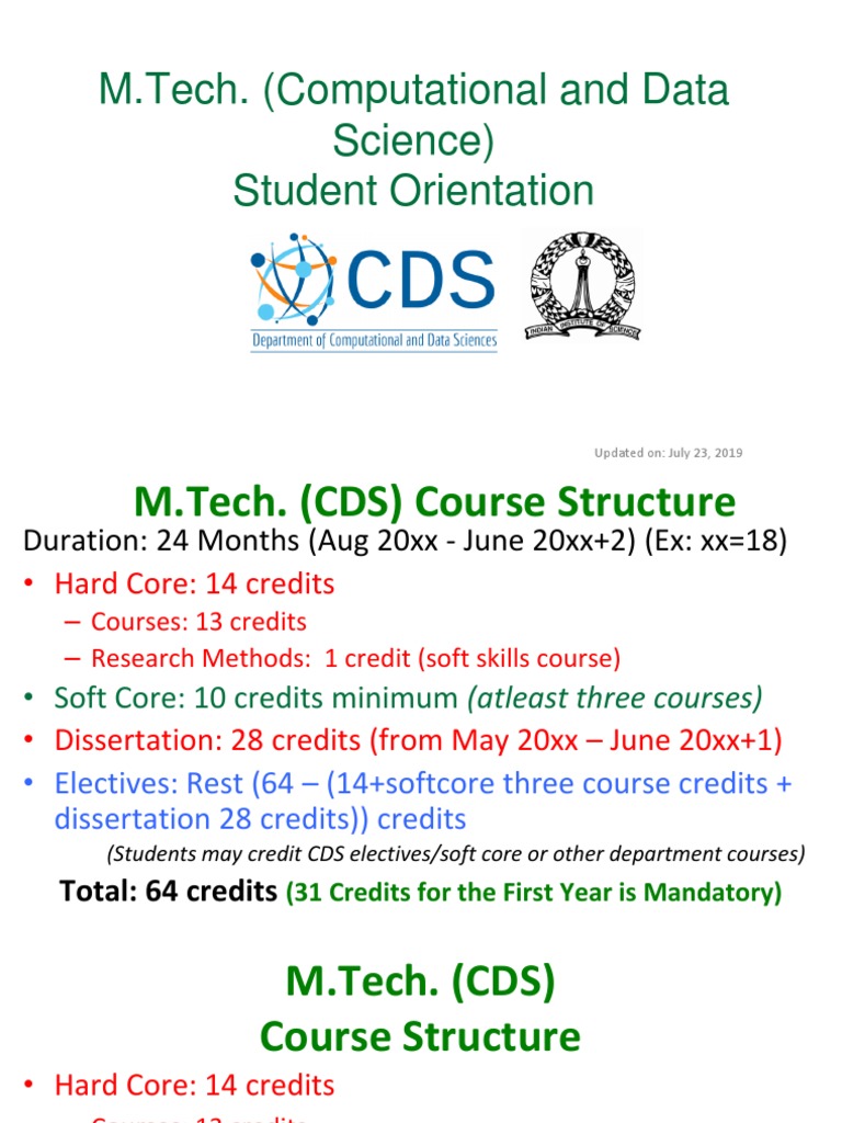 M.Tech. CDS Course Structure Overview | PDF | Numerical Analysis | Thesis