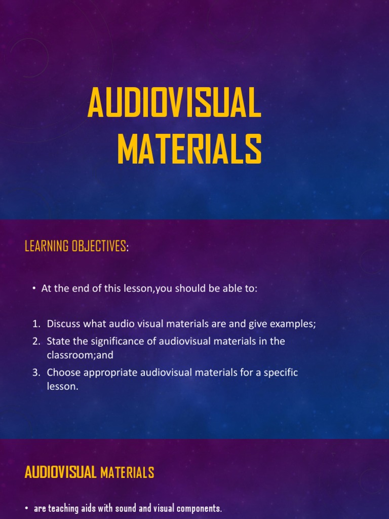 Audiovisual Materials PDF Teaching Method Learning