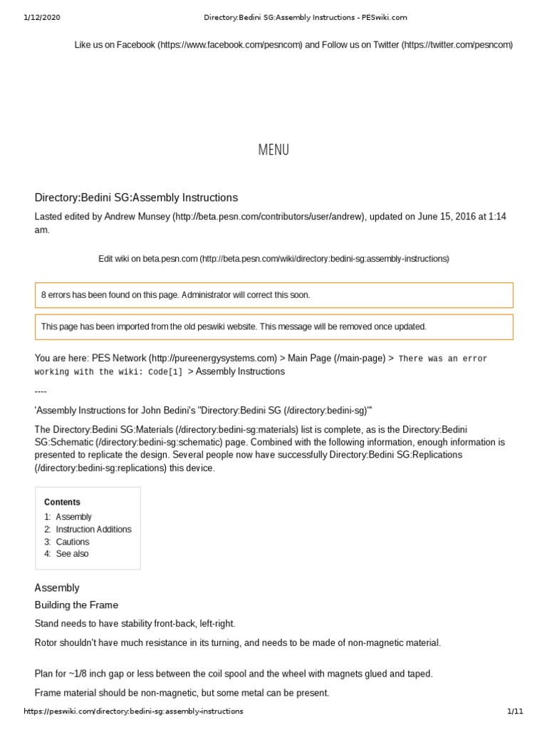 Directory - Bedini SG - Assembly Instructions PDF | PDF | Magnet ...