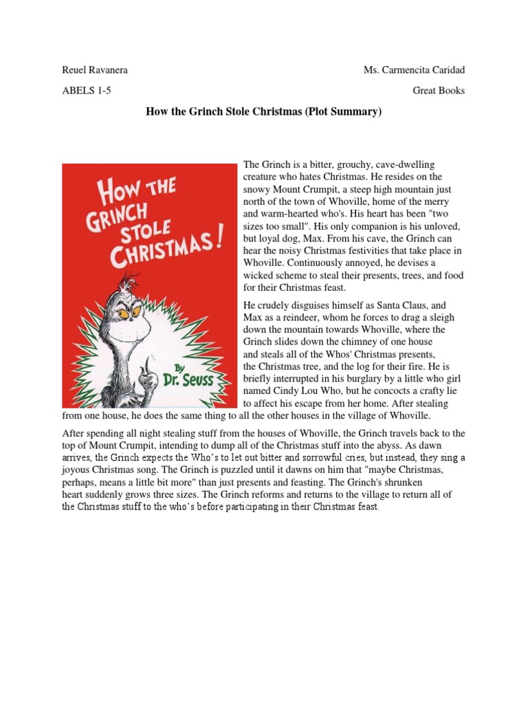 The Grinch PDF Dr. Seuss Christmas Fiction