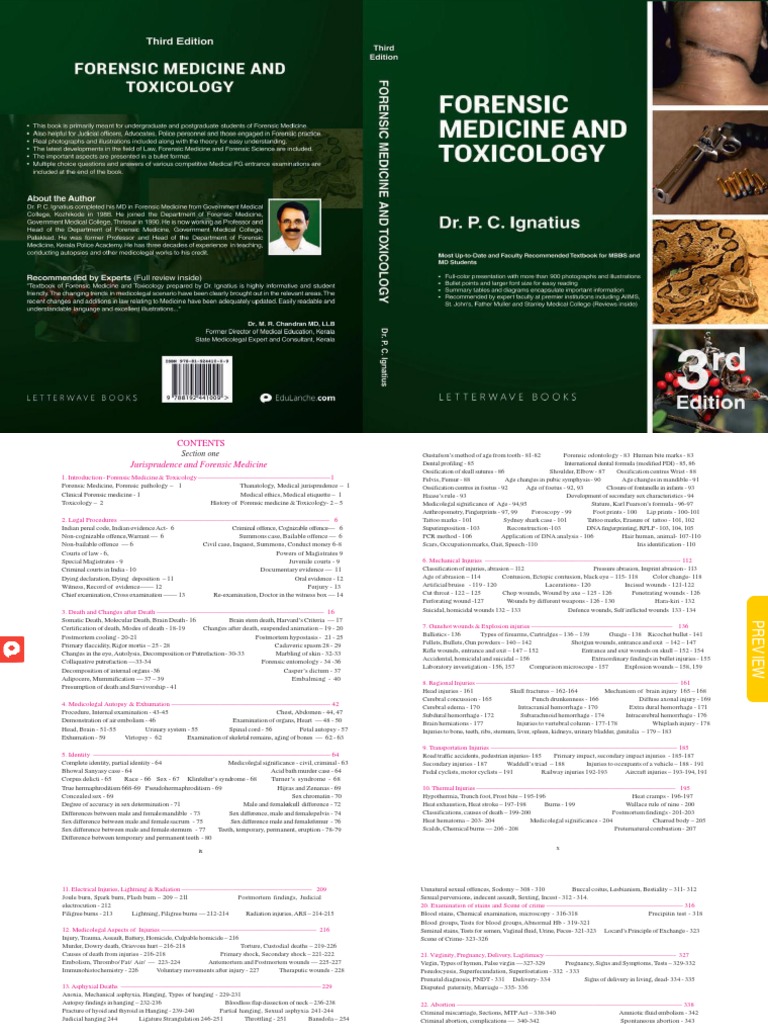 Forensic Medicine Toxicology P C Ignatius 0 Pdf Forensic Science Medicine