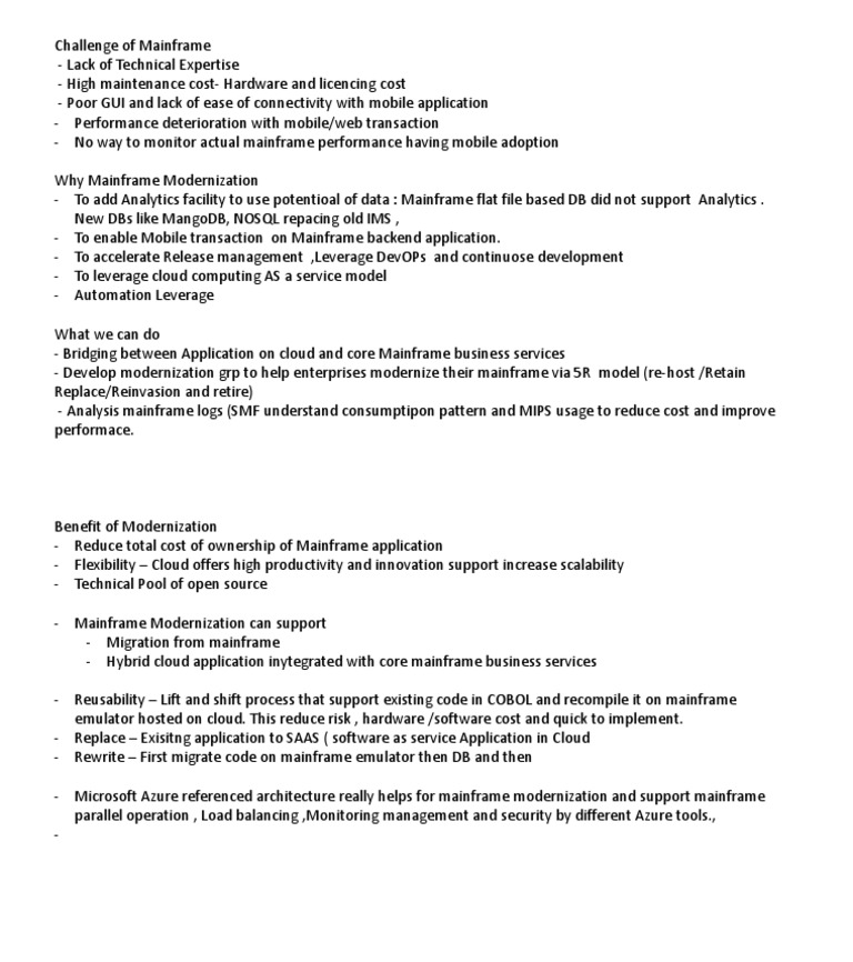 Mainframe Modernization Strategies and Benefits | PDF | Computers