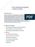 SAP VIM Online Training Course Content