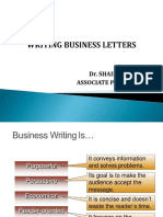 WRITING BUSINESS LETTERS