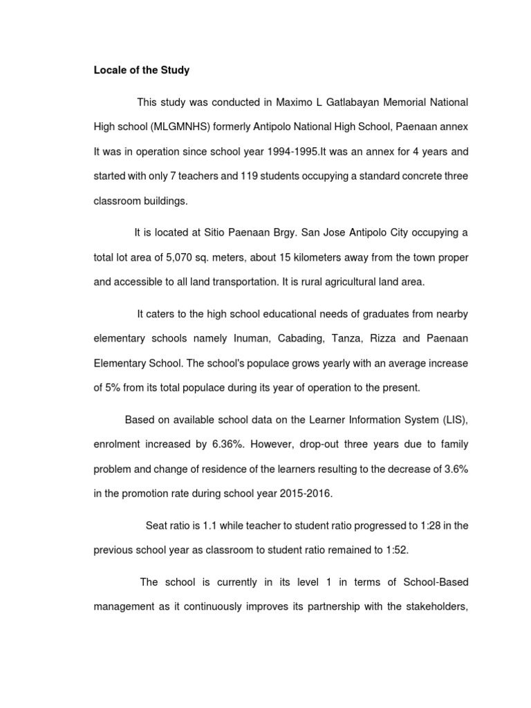 Locale of The Study PDF