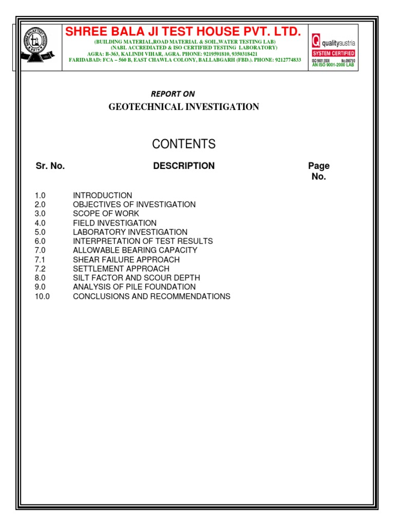 Geotechnical Investigation Report | PDF | Geotechnical Engineering ...