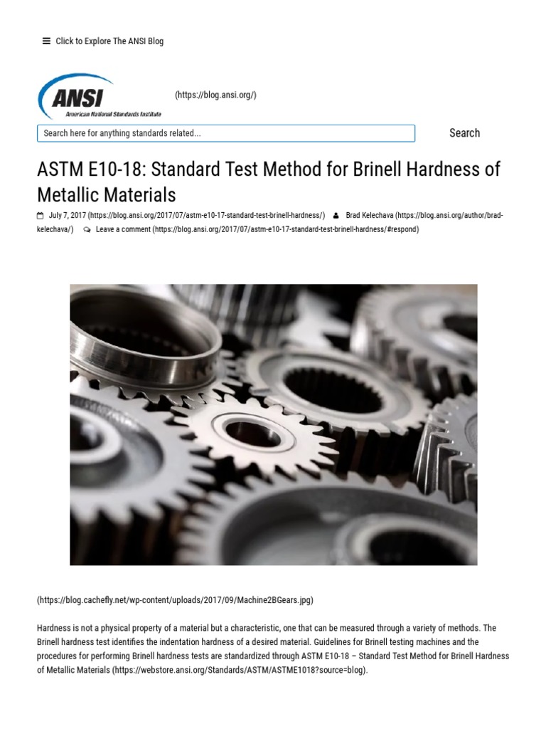 ASTM E1018_ Standard Test Method for Brinell Hardness of Metallic