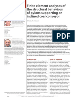 Finite element analysis of pylons supporting an inclined coal conveyor