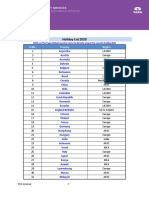All Countries Holiday List - 2020 PDF