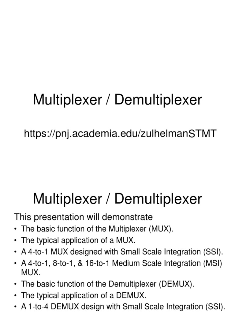 Multiplexer and Demultiplexer | PDF | Electronic Design | Electronics