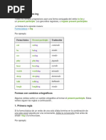 Reglas del uso del -ing en inglés | PDF