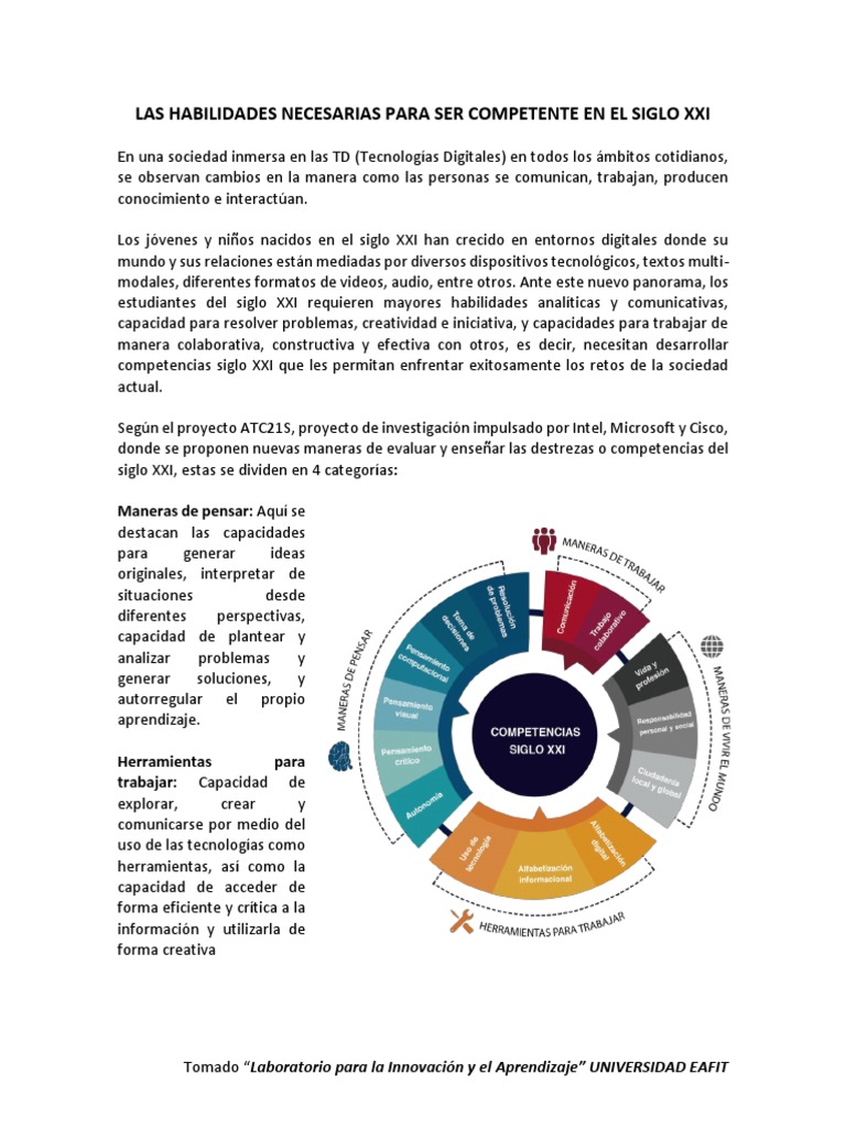 Habilidades para ser competente en el siglo XXI | PDF | Siglo 21 ...