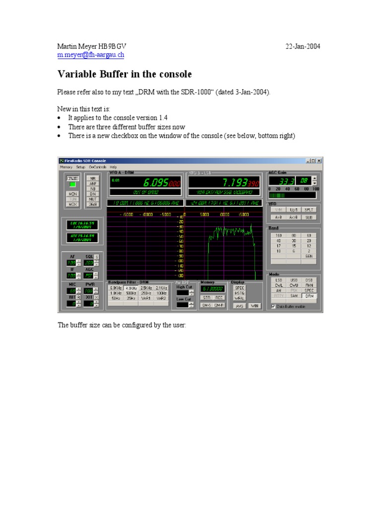 SDR-1000 Console Buffer Configuration | PDF | Subroutine | Command Line ...