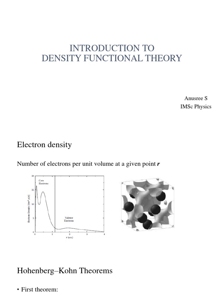 Hohenberg-Kohn Theorems in DFT | PDF | Density Functional Theory ...