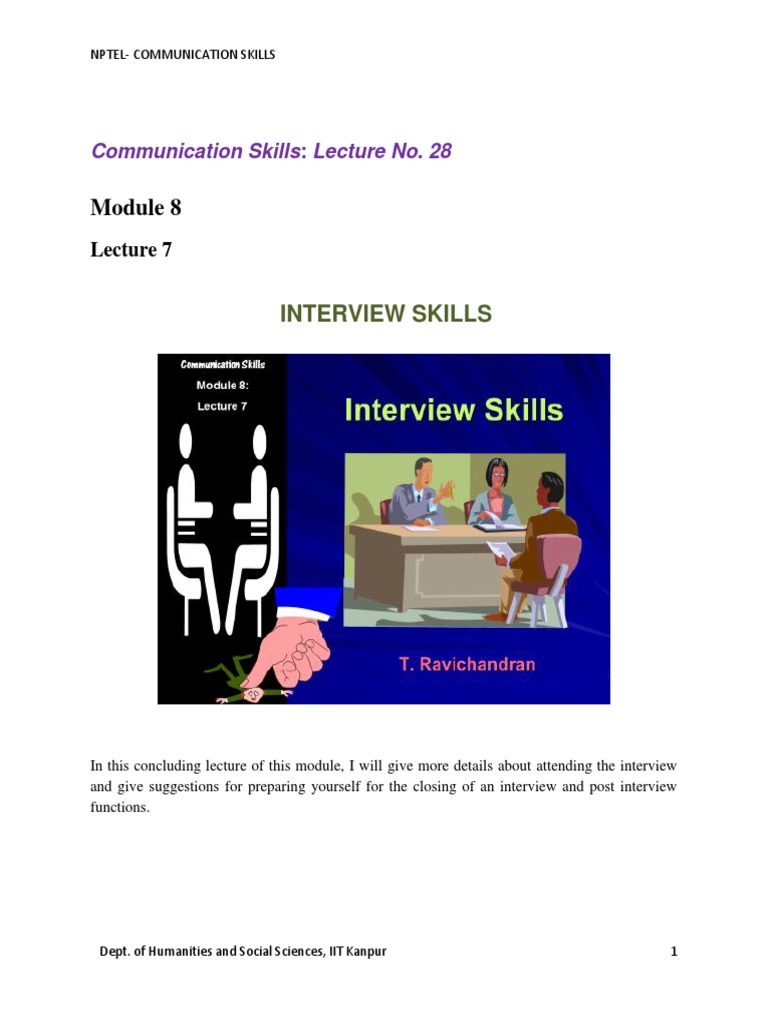 Interview Skills Pdf Download Free Pdf Interview Question