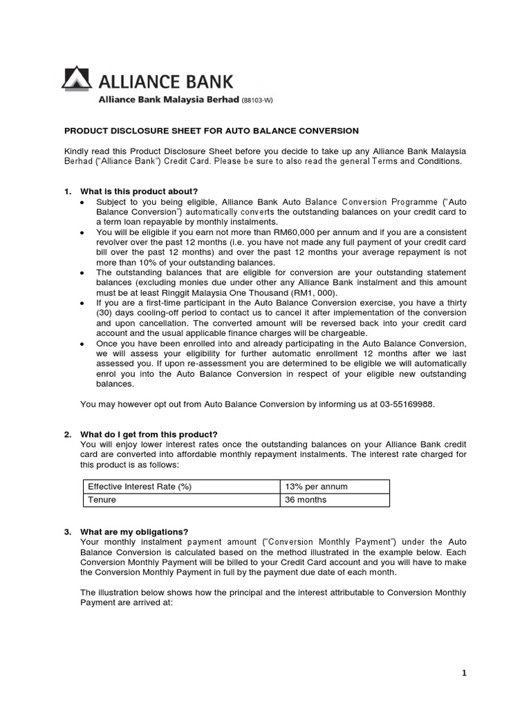 PDS Credit Card Auto Balance Conversion PDF Credit Card Interest