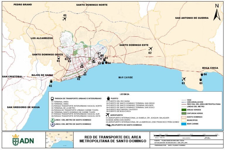 Mapa del Metro y Municipios de Santo Domingo | PDF | Infraestructura ...