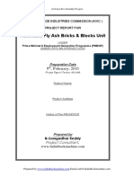 Pmegp Flyash Bricks Project Report 4-24 PDF