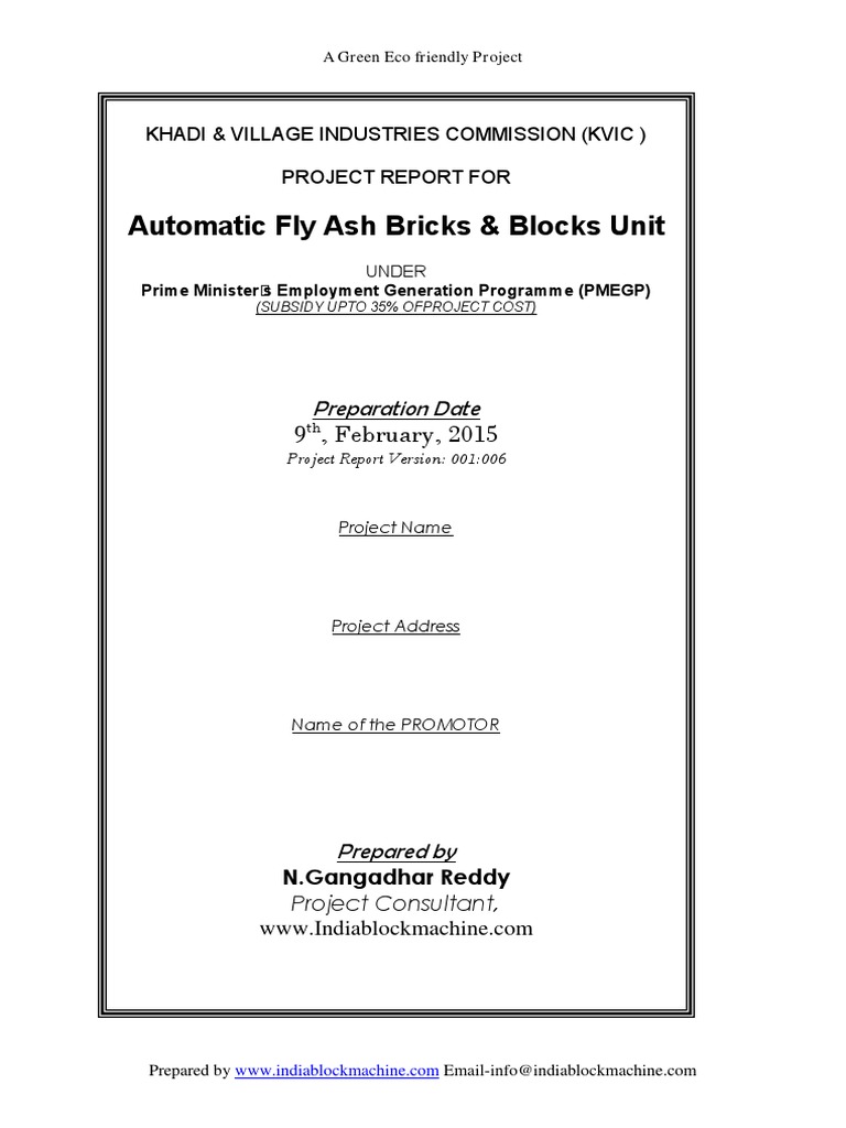 Fly Ash Bricks Project Report Overview | PDF | Brick | Fly Ash