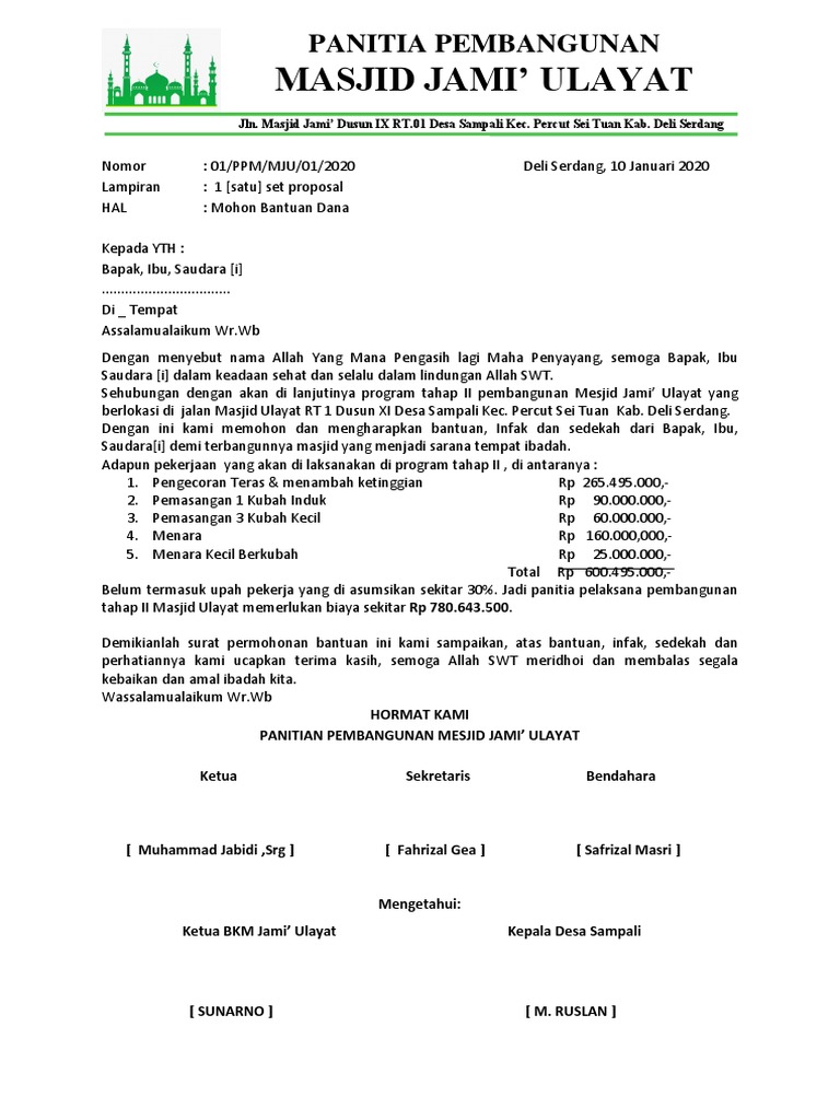 Bantuan Dana Pembangunan Masjid Jami' Ulayat | PDF | Karier ...