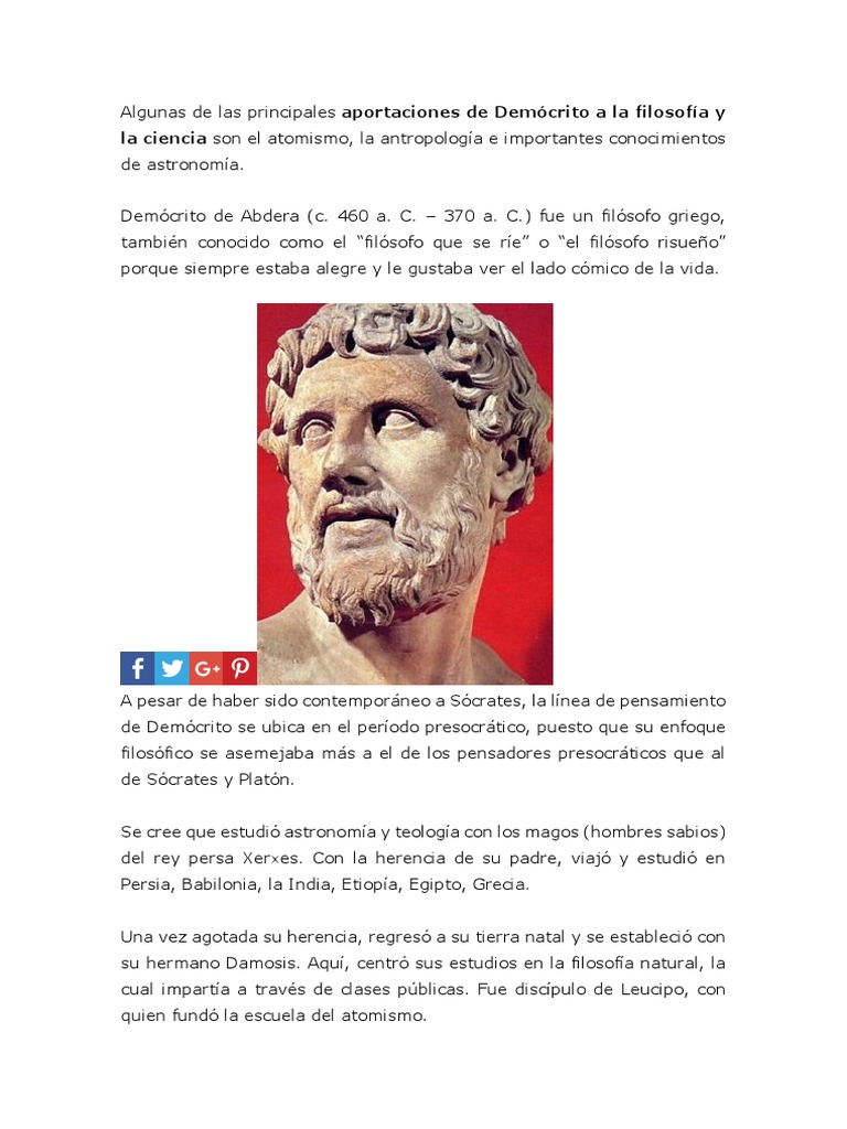 democrito Átomos Epistemología