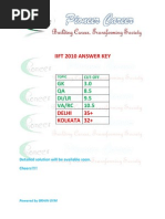 IIFT 2010 Answer Key