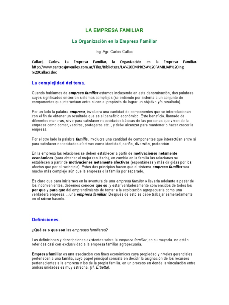 Organización en Empresas Familiares | PDF | Planificación | Toma de ...