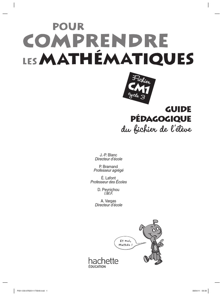 Cm1 Livre Du Maitre Pour Comprendre Les Maths Pdf Multiplication Division