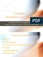 1 Introduction To Computers: Components of A Computer System