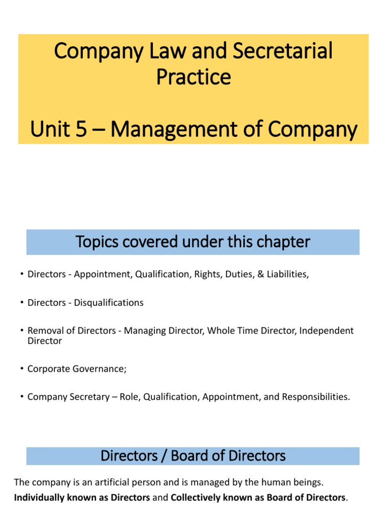 Company Management | Pdf | Board Of Directors | Corporate Governance