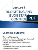Lecture 7 Budgeting and Budgetary Control