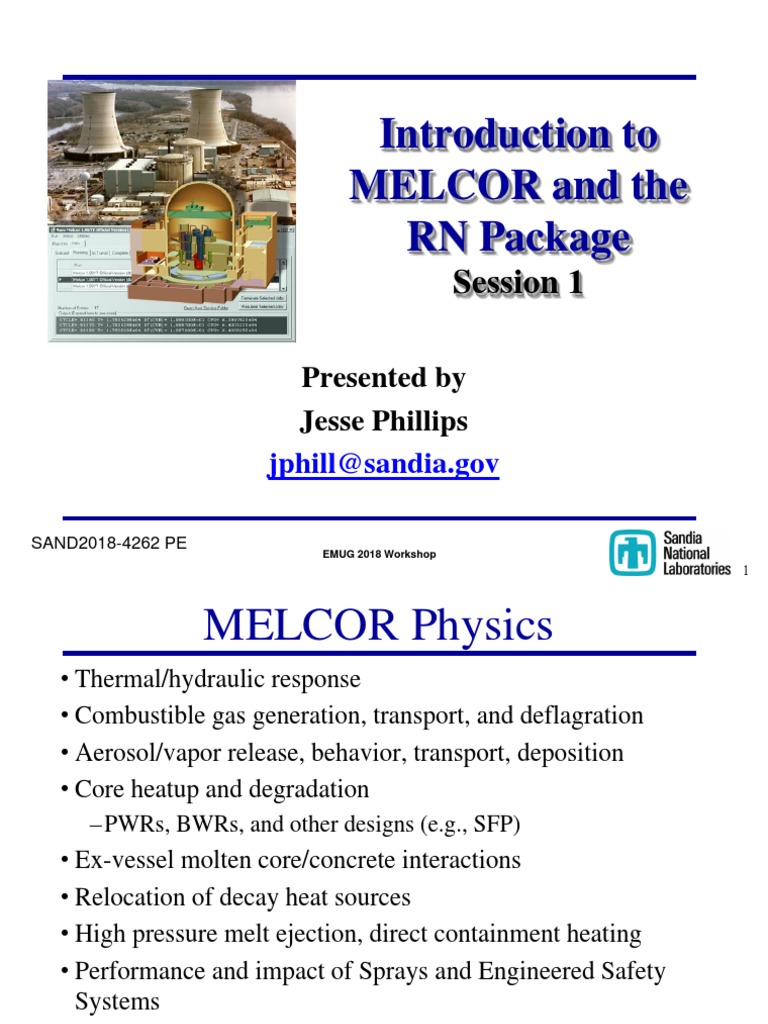 MELCOR RN Package Overview and Modeling | PDF | Aerosol | Drop (Liquid)