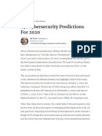 141 Cybersecurity Predictions For 2020