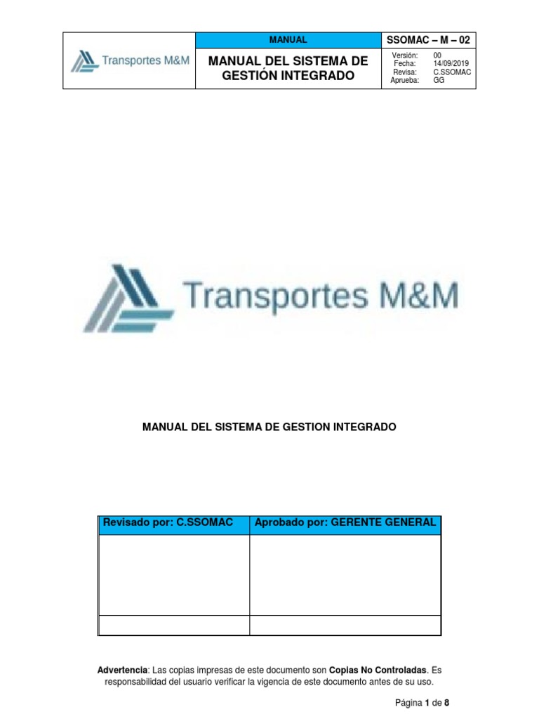 Manual del Sistema de Gestión Integrado | PDF | Calidad (comercial ...