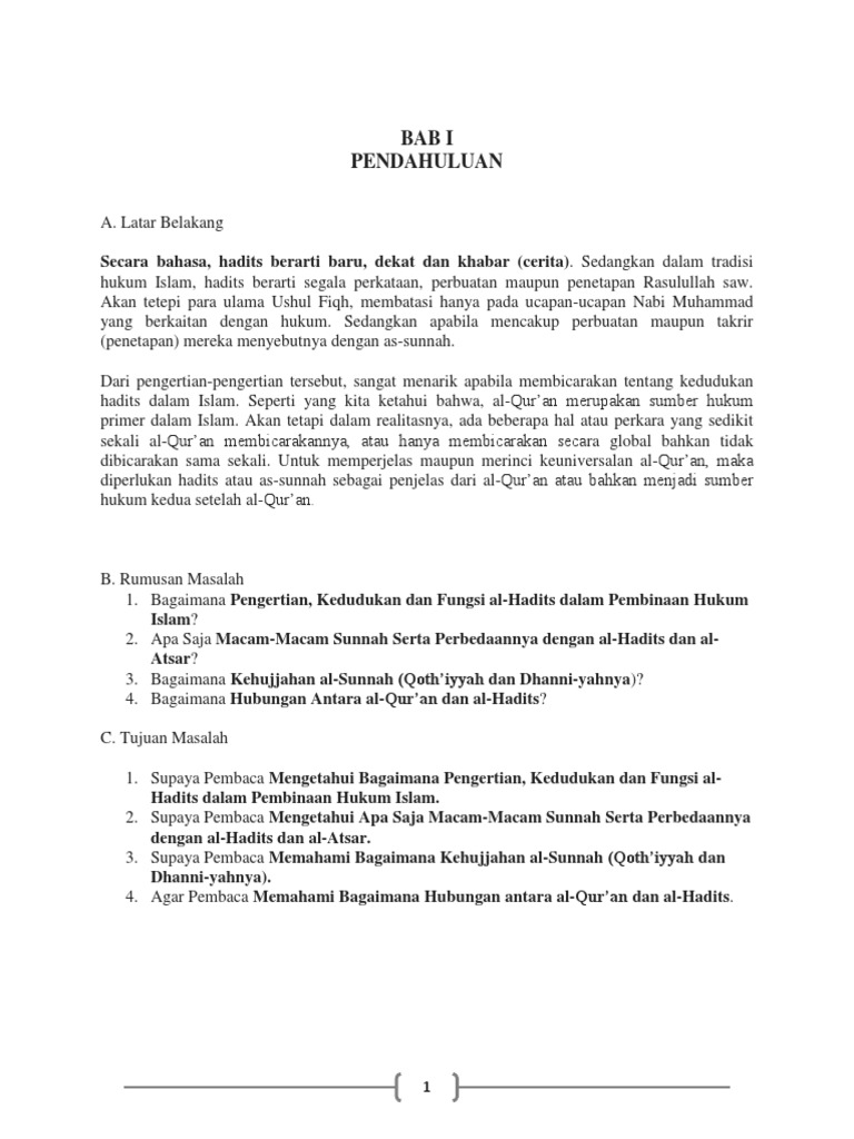 Al Hadits As Sunnah Pdf