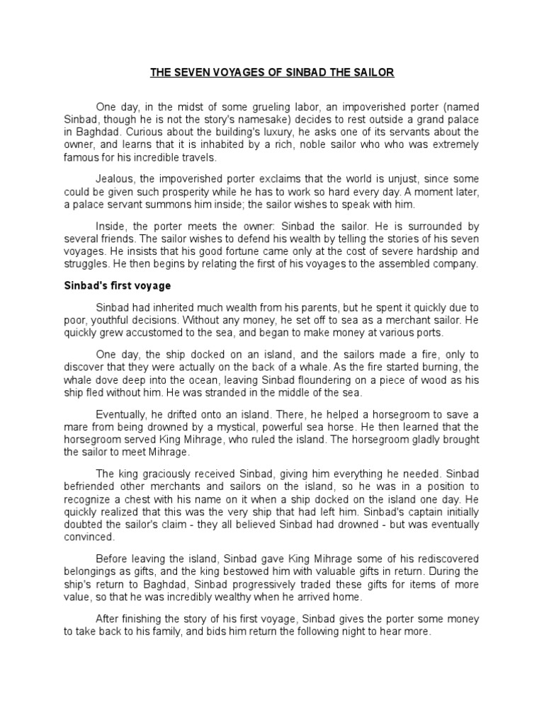 Sinbad's Seven Voyages Explained | PDF