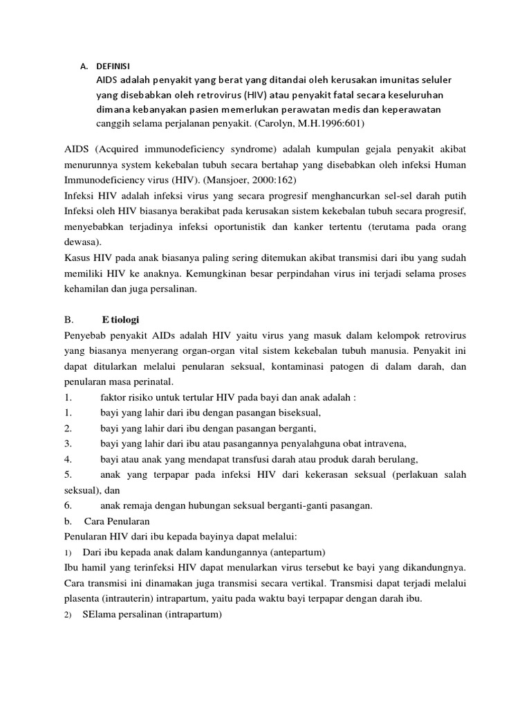 Askep Hiv Aids | PDF | Pengembangan Diri | Kesehatan Holistik