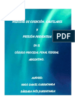 Medidas de Coerción, Cautelares y Prisión Preventiva en El Código Procesal Penal Federal Argentino.