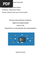 Iniciação ao curso Tecnico em informática