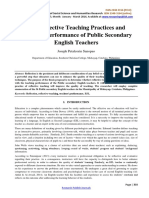 Reflective Teaching Practices and Performance of English Teachers