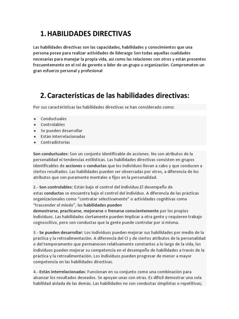 Habilidades Directivas y Liderazgo Efectivo | PDF | Liderazgo ...