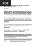 Wheel Manufacturing UMP Sustainability Analysis