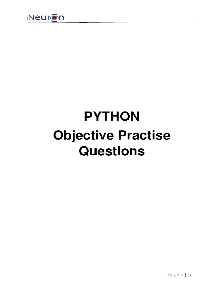 python objective.pdf | Class (Computer Programming) | C (Programming ...
