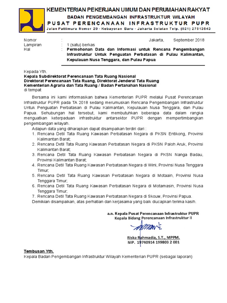 Permohonan Data Rencana Tata Ruang | PDF | Sains & Matematika