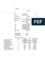 Design input for base slab bearing capacity calculation