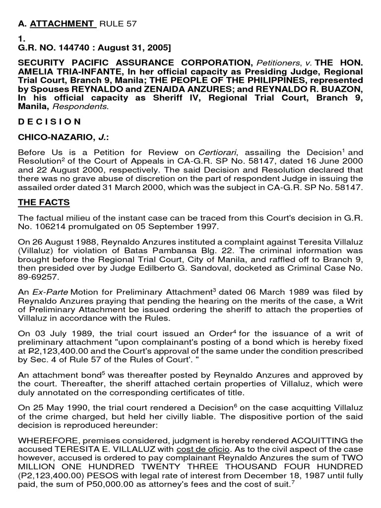 Prov Rem Cases Rule 57 61 PDF Judgment (Law) Complaint