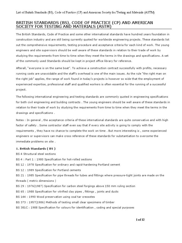 British Standards for Engineering Projects | PDF | Asphalt | Pipe ...