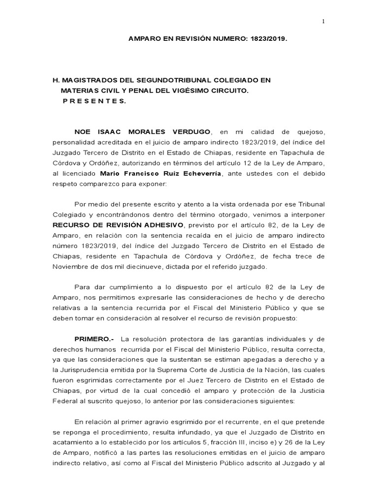 Recurso Revision Adhesiva | PDF | Caso de ley | Sentencia (ley)
